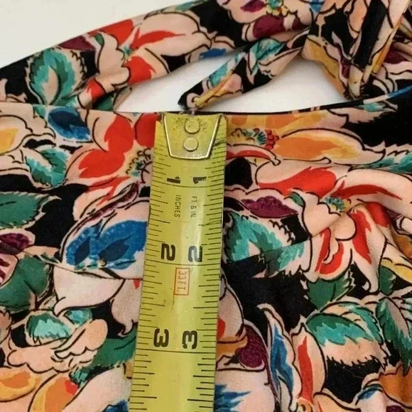 Zara fit and flare dress w high collar and back tie. Raw hem. Gorgeous colors. - Picture 6 of 9